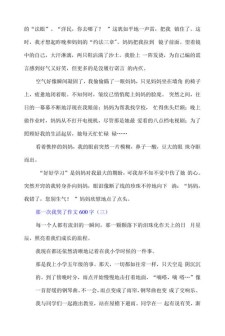 考试的小升初作文那一刻作文600字