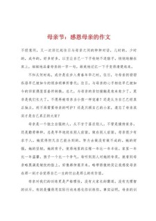 高中母亲节作优秀作文800字