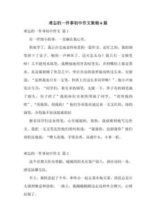 一件难忘的作文网事作文(精选6篇)