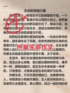 热爱生命的高中作故事四年级优秀作文（精选5篇）