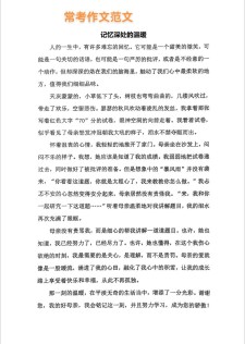 留在记忆深处的初中作温暖作文