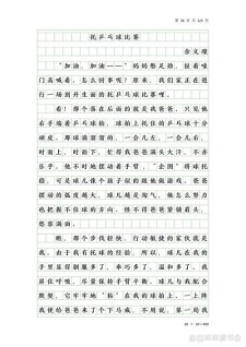 我的作文素材拿手好戏作文500字打乒乓球2022
