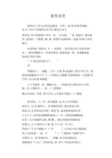夏至的作文素材作文高中700字（精选）