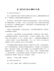 不一样的作文素材夏天作文600字