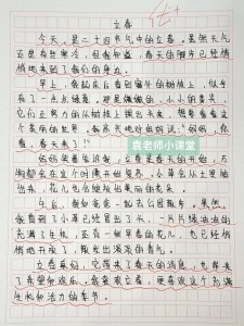 立春作文400字小学四年作文素材写景作文