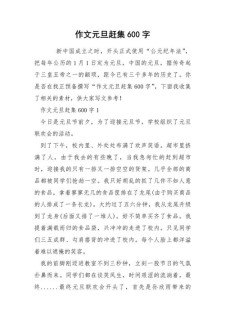 初二学生过元旦作作文素材600字