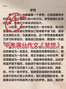 我的中考作文梦想小学作文收藏
