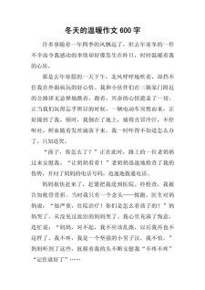 寒冷中的中考作文温暖作文600字合集9篇