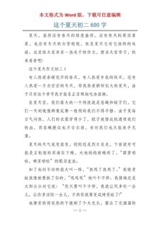 这个夏天作初中作600字初二