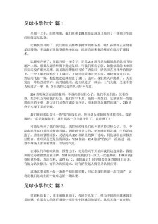 小学六年小升初作文盼望踢足球作文系列