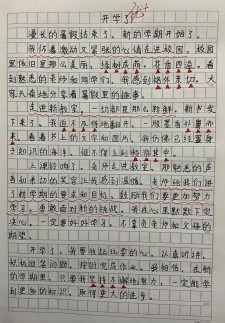 终于开学了作看图作文600字