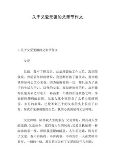 高一父亲节作作文网900字