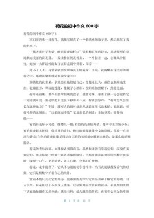我喜欢荷花作小学作600字初中