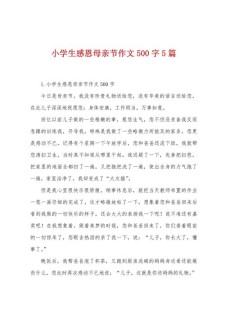 小学生感恩母亲节作六年级作文500字（精选5篇）