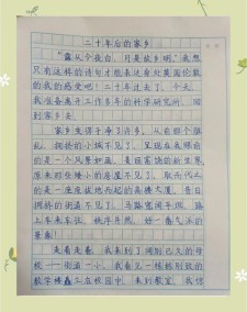 五年级作文二十年后的作文网家乡450字优秀