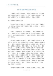 初一暑假趣事作中考作文