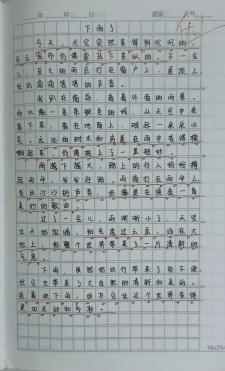 雨中的小学作早晨