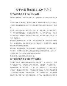 观察向日葵作文300字三年高考作文（个人通用）