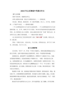 为理想奋斗的中考作文作文高中