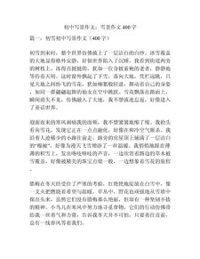 春天第一场雪作文400字初中一年优秀作文优秀7篇
