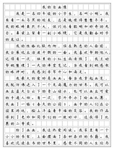 四年作文素材自画像作文14篇