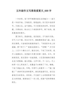 我爱夏天作作文大全600字左右