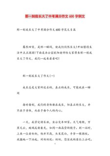 精选我长大了初中优秀作看图作文600字三篇