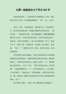 从那一刻开始作作文网800字合集6篇
