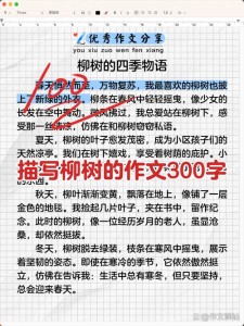三年级美丽的优秀作文柳树作文300字(最新)