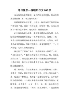 冬天的中考作文阳光作文600字左右(通用6篇)