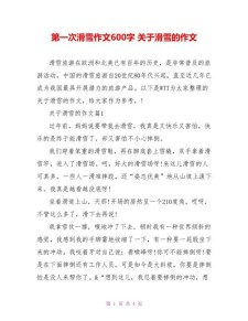 初中滑雪作作文600字