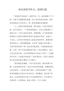 清明节扫墓作小升初作文800字高中