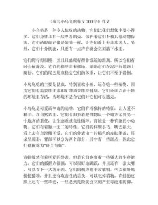 我家的六年级作文小乌龟作文200字小学二年级优秀作文