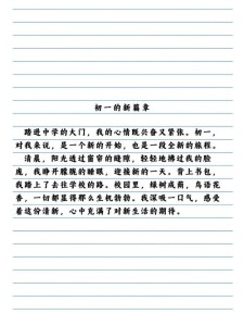 初一开学作看图作文500字