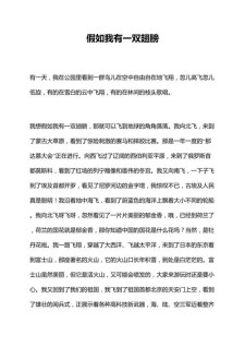 假如我有一双翅膀满分作小学作