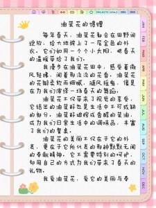 美丽的高中作油菜花作文400字四年级精选