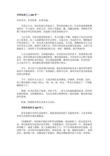 精选乡村的高中作作文400字四年级