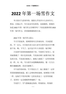 2022年的优秀作文第一场雪作文小学三年级(经典)
