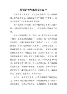 军训时光作高考作文500字初一
