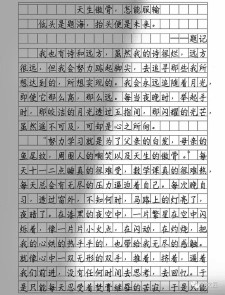 宁夏高考2017年满分作文：文人的小升初作文傲骨