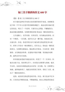 精选初三关于遭遇的中考作文写事作文600字