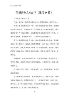 暑假趣事作六年级作文600初一写景