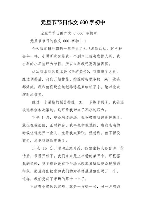 作看图作文元旦活动