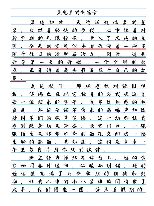 初一开学作看图作文500字