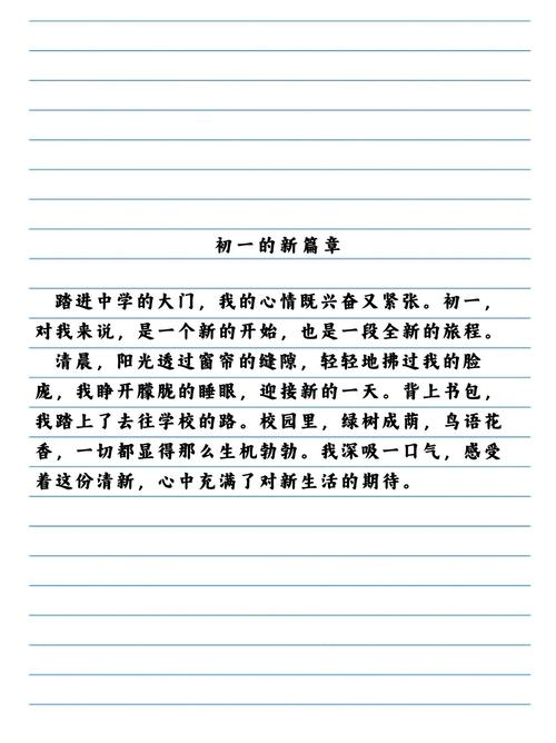初一开学作看图作文500字