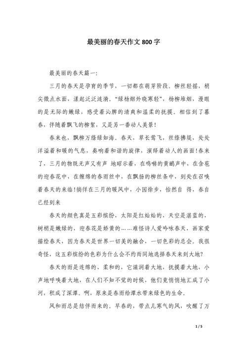 初一春天的高中作遐想作文800字
