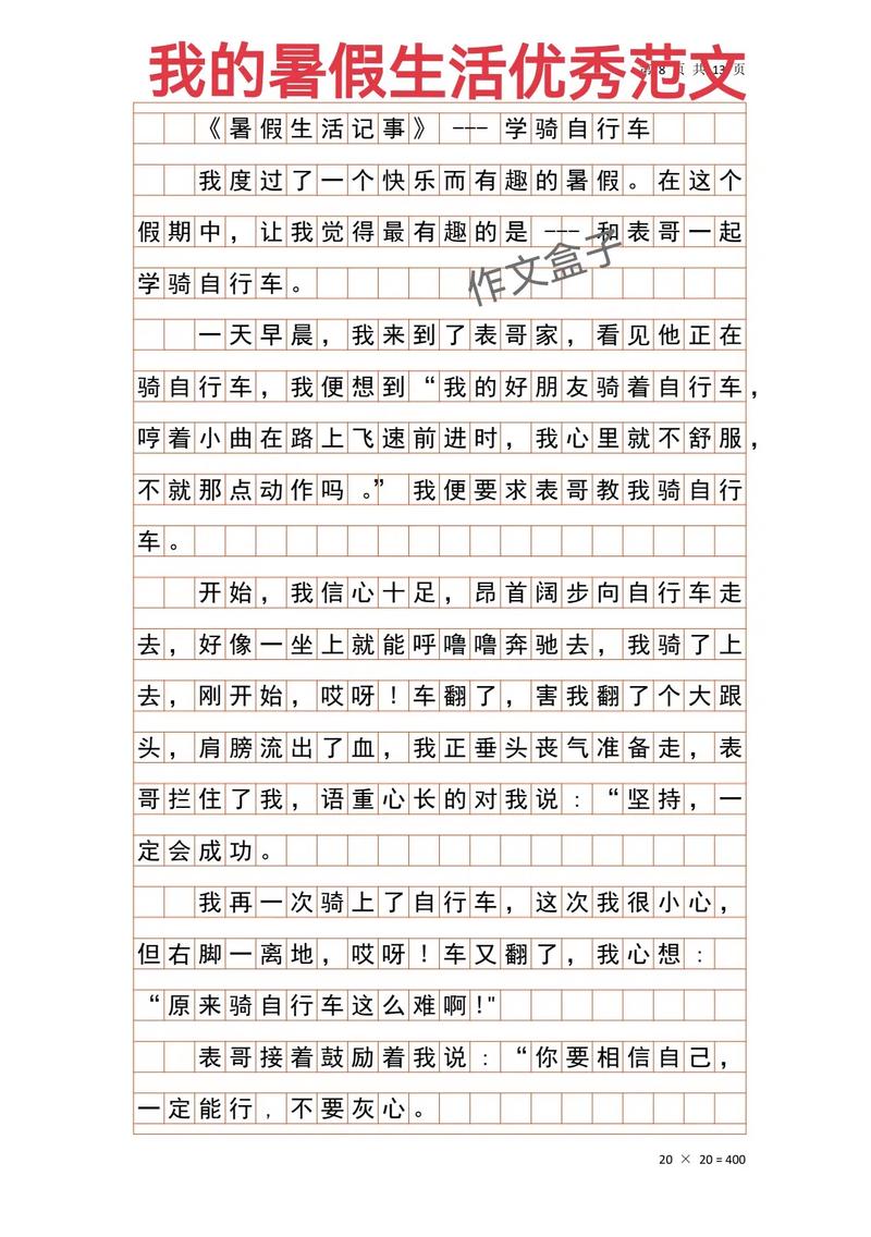 初中生暑假夏令营作看图作文600字（精选）