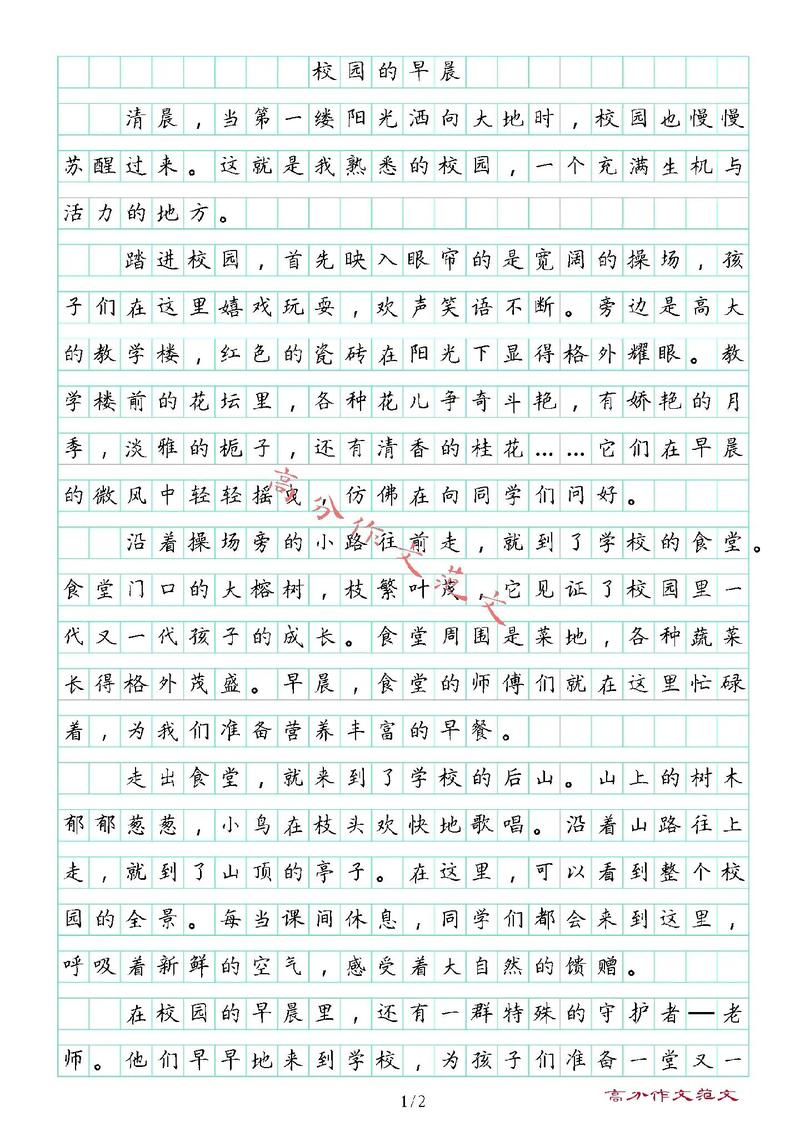 一年级作文学校的六年级作文一天700字通用
