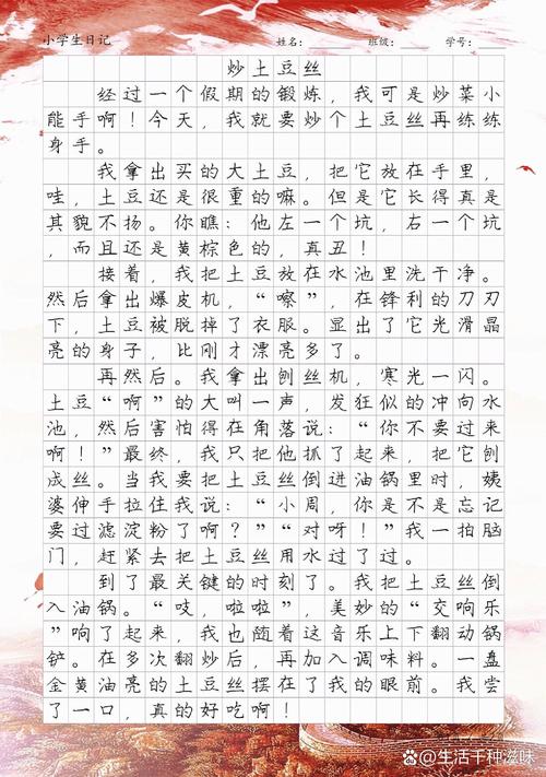 三年大学作炒菜作文汇集