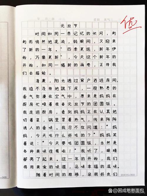 元旦的小学作作文1000字